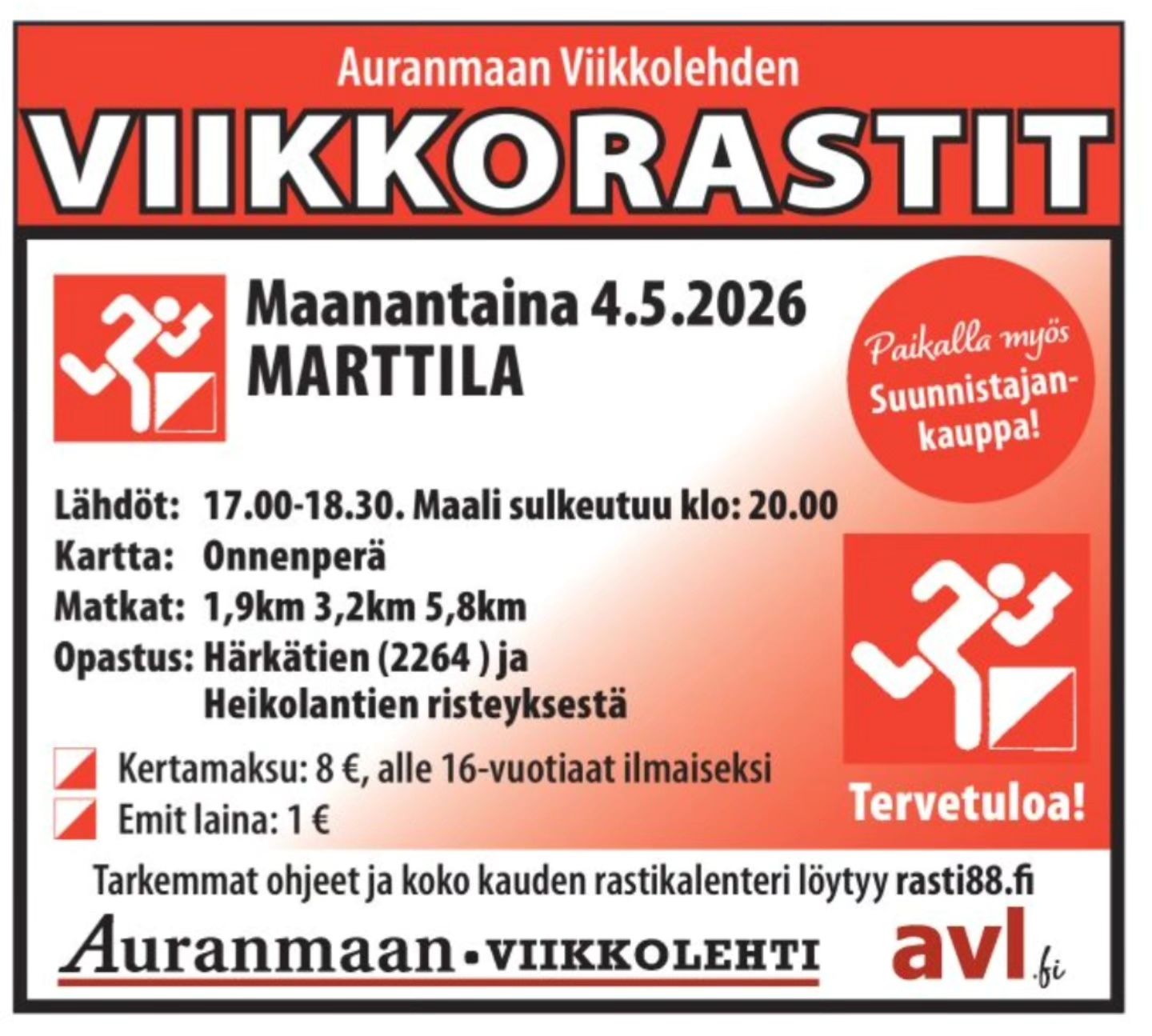 AVL viikkorastimainos Marttilassa 4.5.